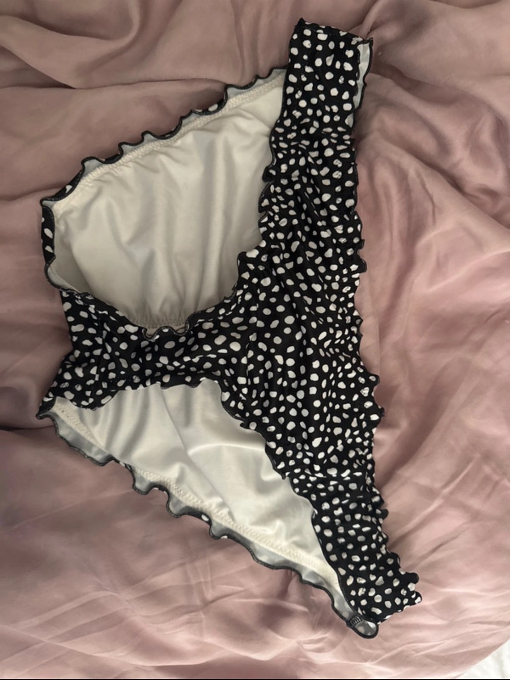 Victoria's Secret Black and White Polka Dot Bikini Bottom